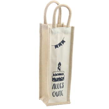 Preview: Die Flaschentasche wird von vorne bisschen schräg gezeigt