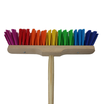 Besen Kunterbunt mit Stiel, Vorderansicht