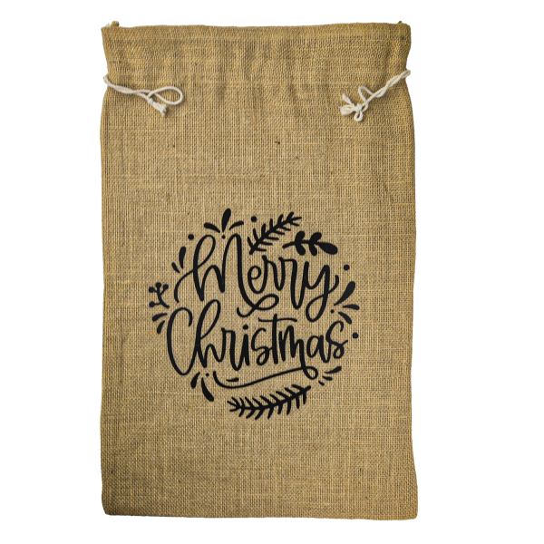 Hier der Beutel von vorne mit dem Schriftzug Merry Christmas