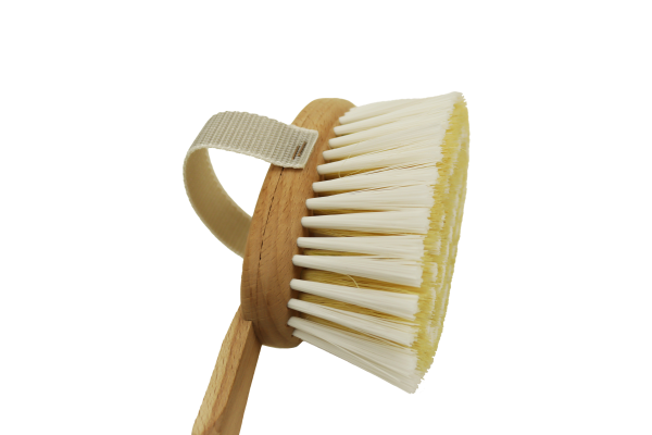 Bürstenmann Badebürste Mit Holzgriff - Naturborsten-Mischung, Mit Gurt & Stiel Für Rückenreinigung